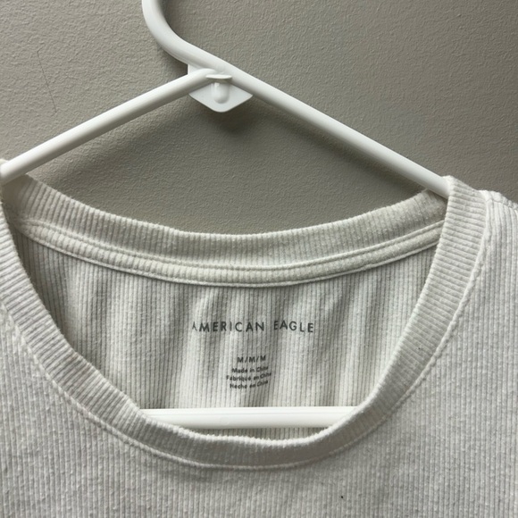 American Eagle White Ribbed Tank Top - Picture 3 of 3